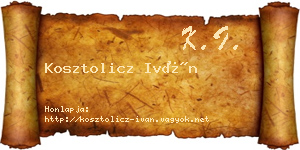 Kosztolicz Iván névjegykártya