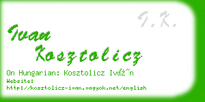 ivan kosztolicz business card